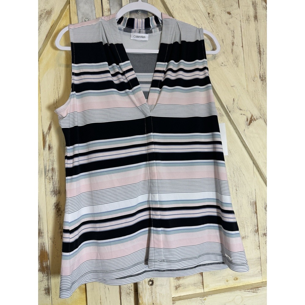 Calvin Klein Sleeveless Striped Tank Top Pullover - Read Description